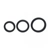 Wide O Silicone Cockring Set of 3 - S/M/L - Black